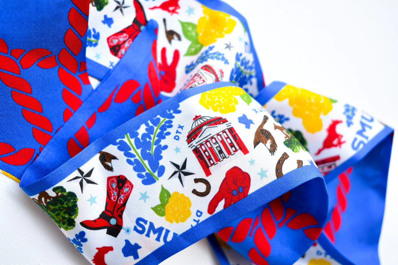 Saturday Silks - SMU Mustangs Skinny Scarf
