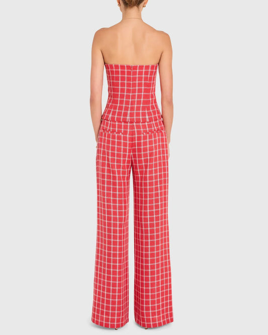 Soho Top in Plaid - Red