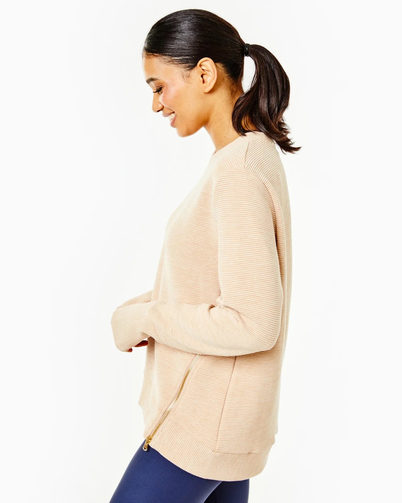 ADDISON BAY - The Everyday Crewneck - Heather Camel