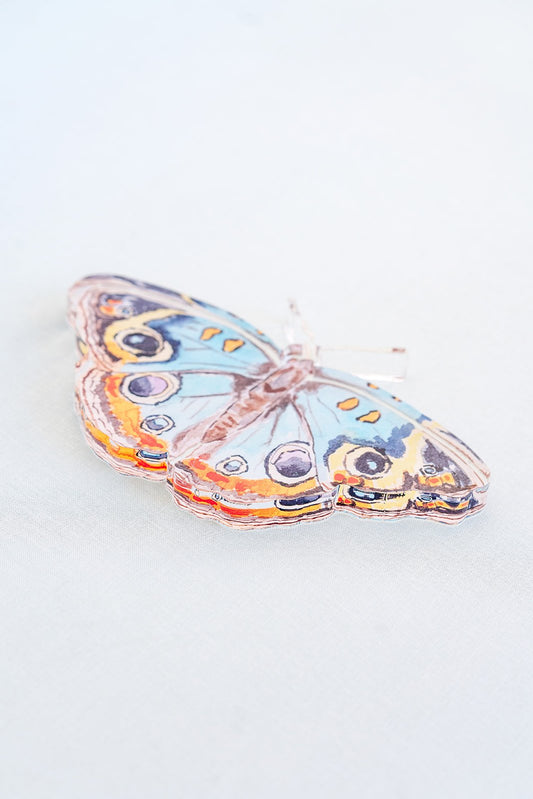 Blue and Orange Butterfly Acrylic Art Block