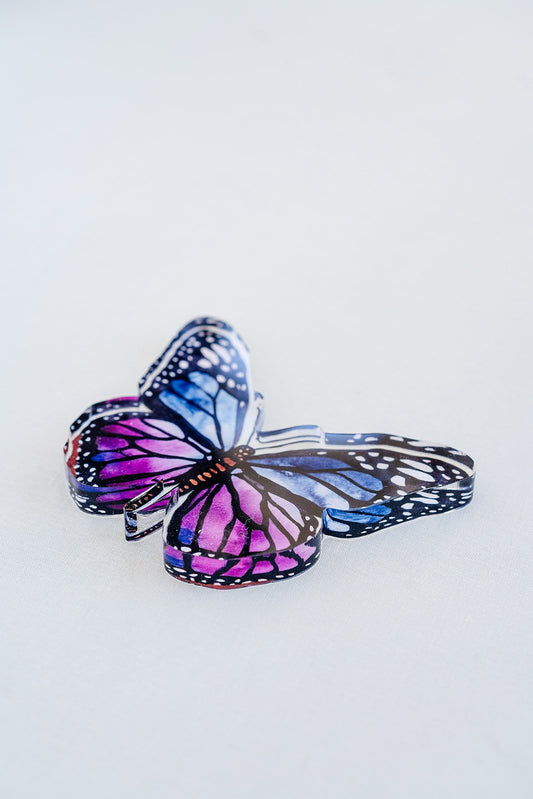 Purple Butterfly Acrylic Art Block