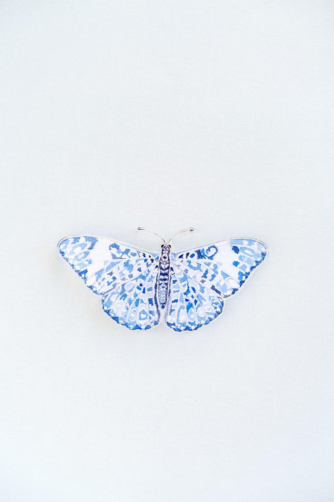 Blue Chinoiserie Butterfly Acrylic Art Block