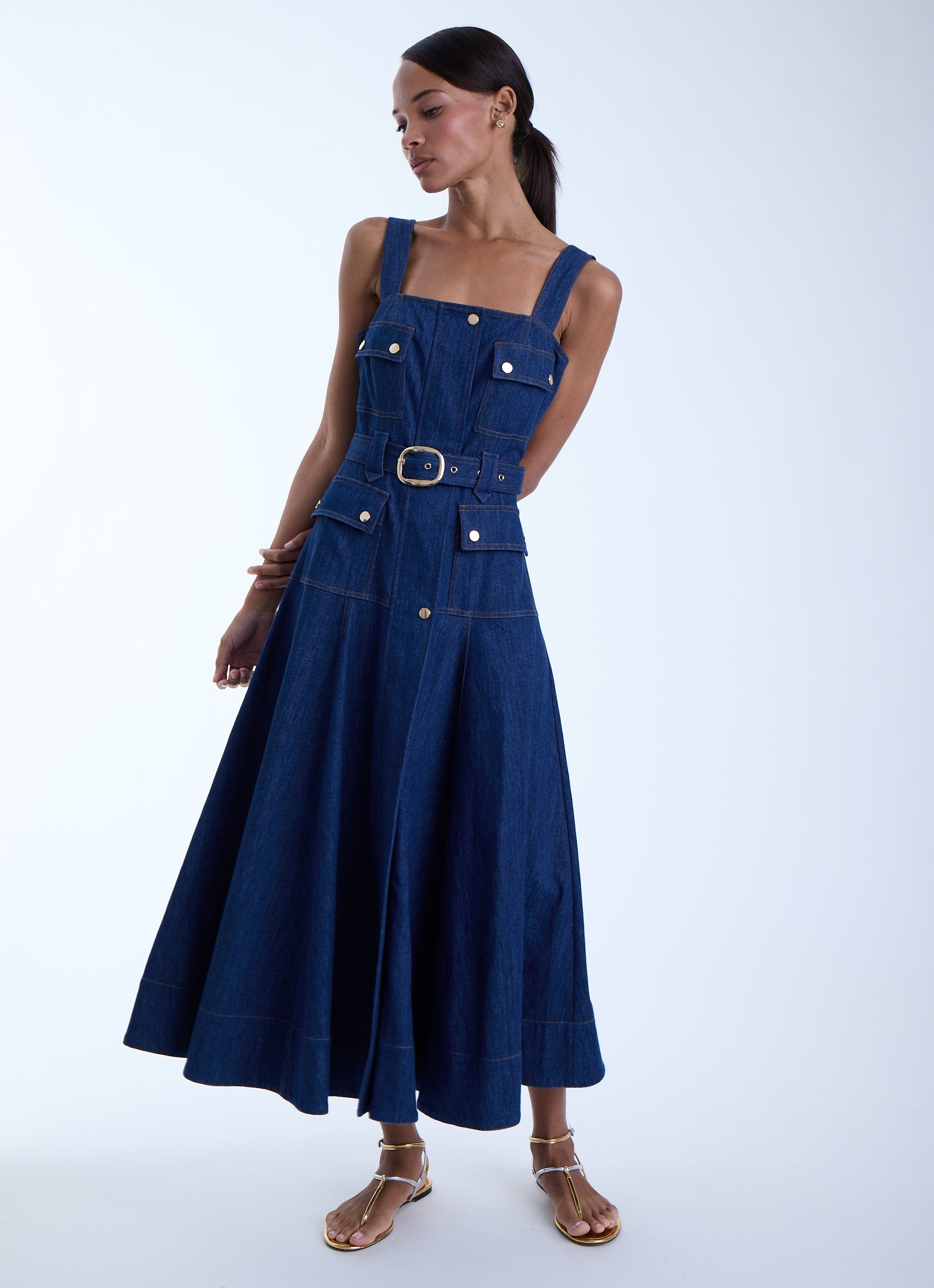 Jenna Denim Midi Dress