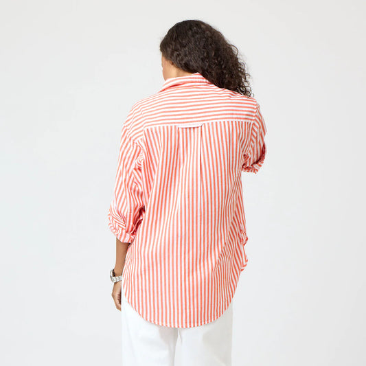 KERRI ROSENTHAL - Jack Stripe Shirt - Aperol Orange