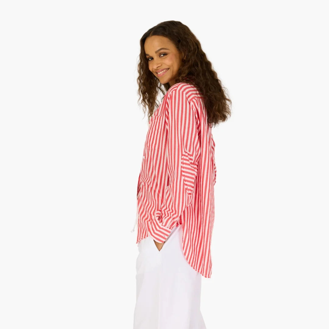 KERRI ROSENTHAL - Mia Shirt Stripe - Red/White