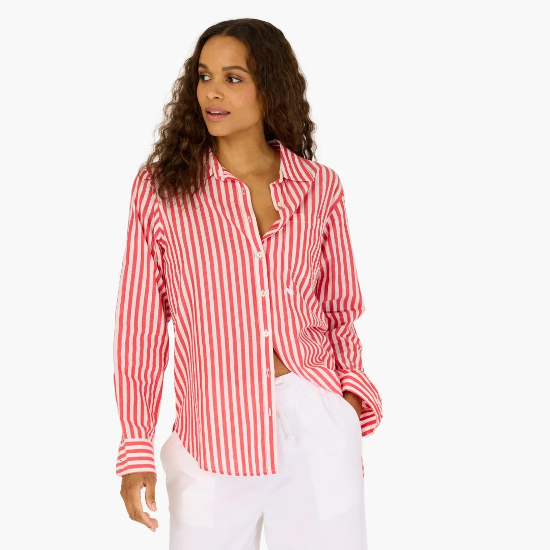 KERRI ROSENTHAL - Mia Shirt Stripe - Red/White