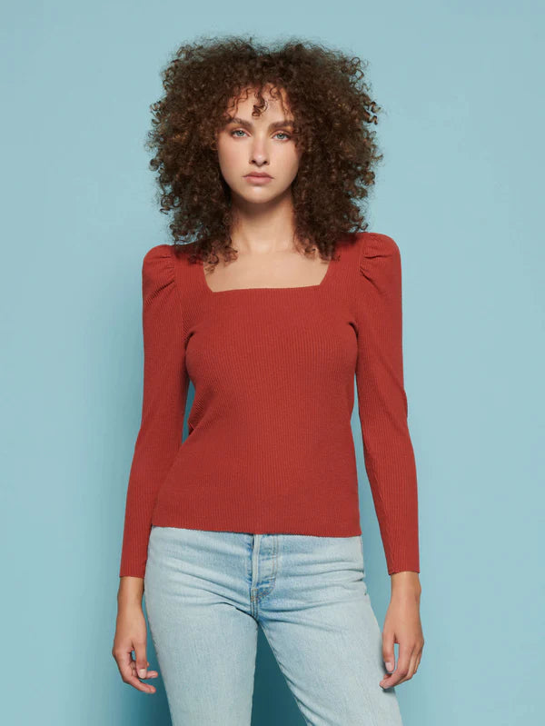 Nation LTD - Leighton Square Neck Top - Brick House
