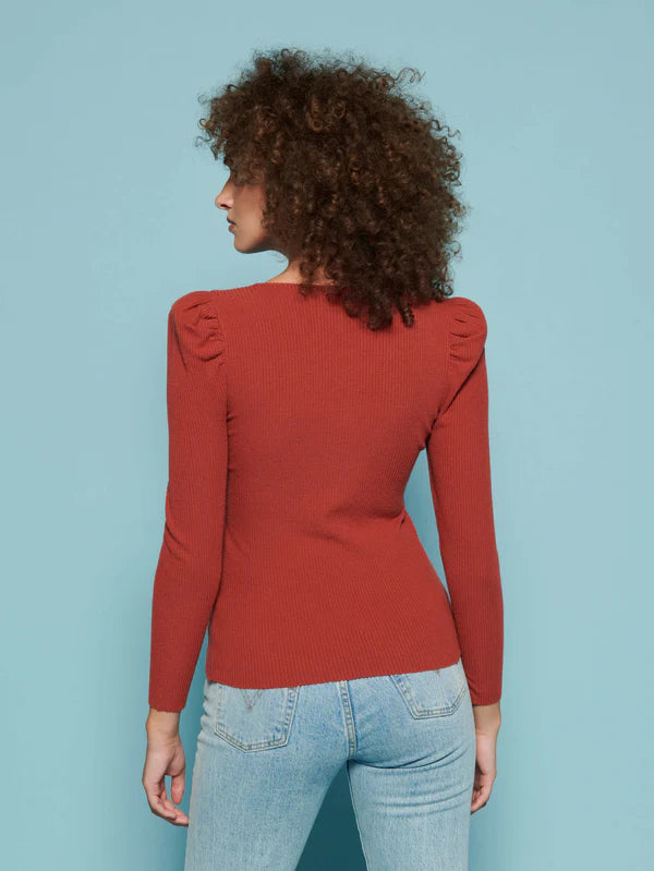 Nation LTD - Leighton Square Neck Top - Brick House