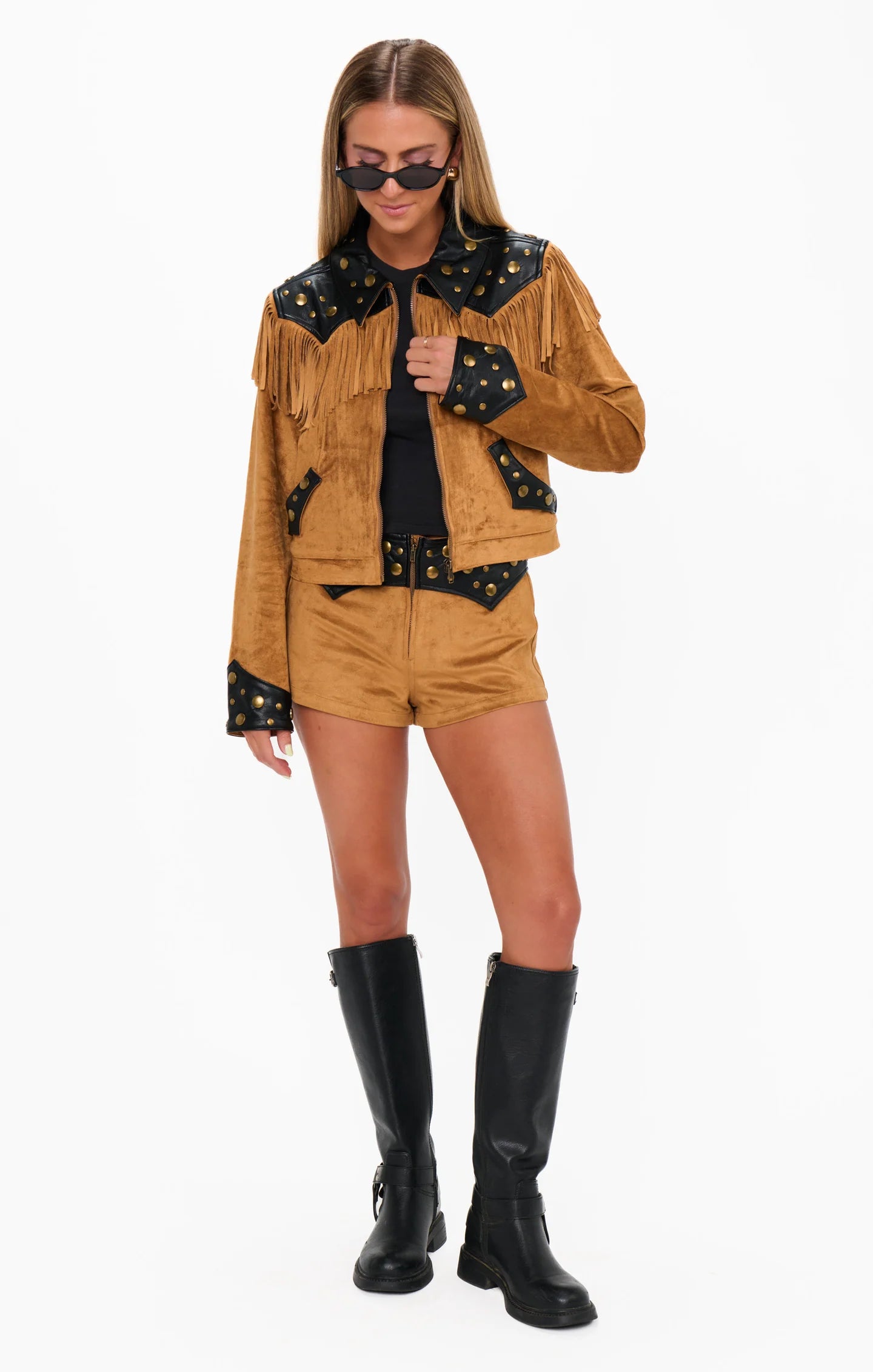 Wilson Jacket - Sepia Faux Suede Faux Leather