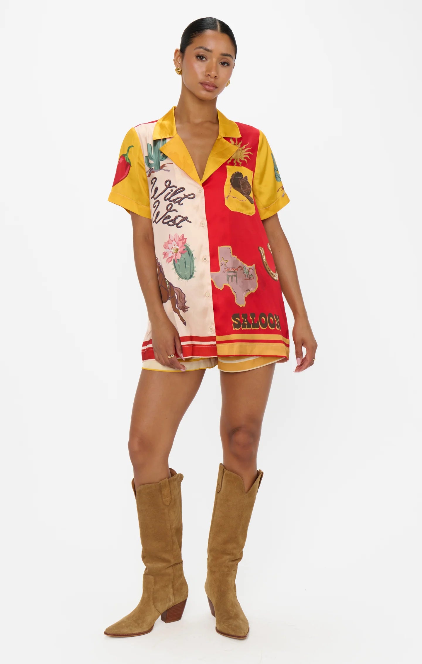 Home and Away PJ Set - Lone Star Silky
