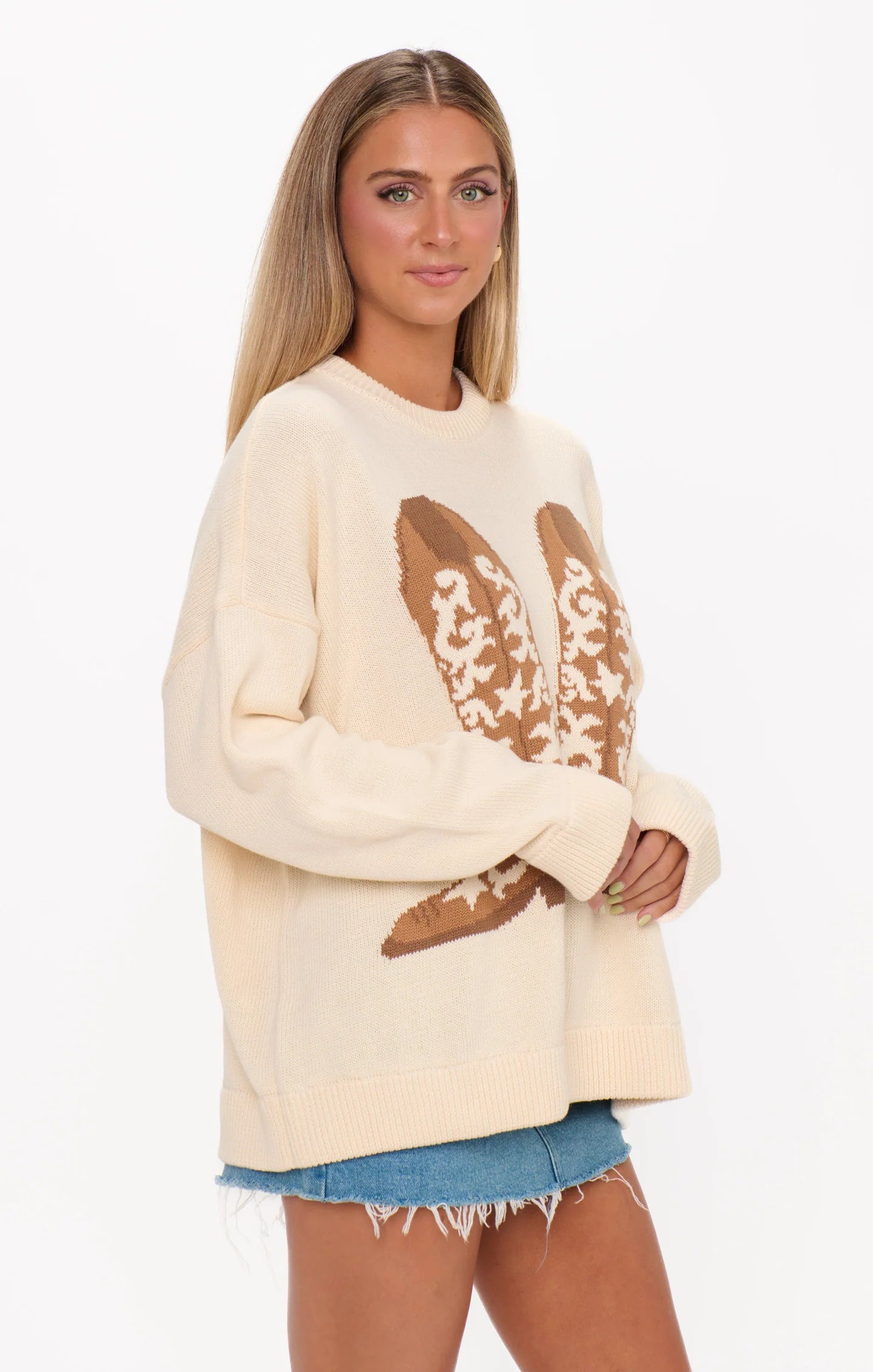 Stay Awhile Sweater - Cowboy Boot Knit