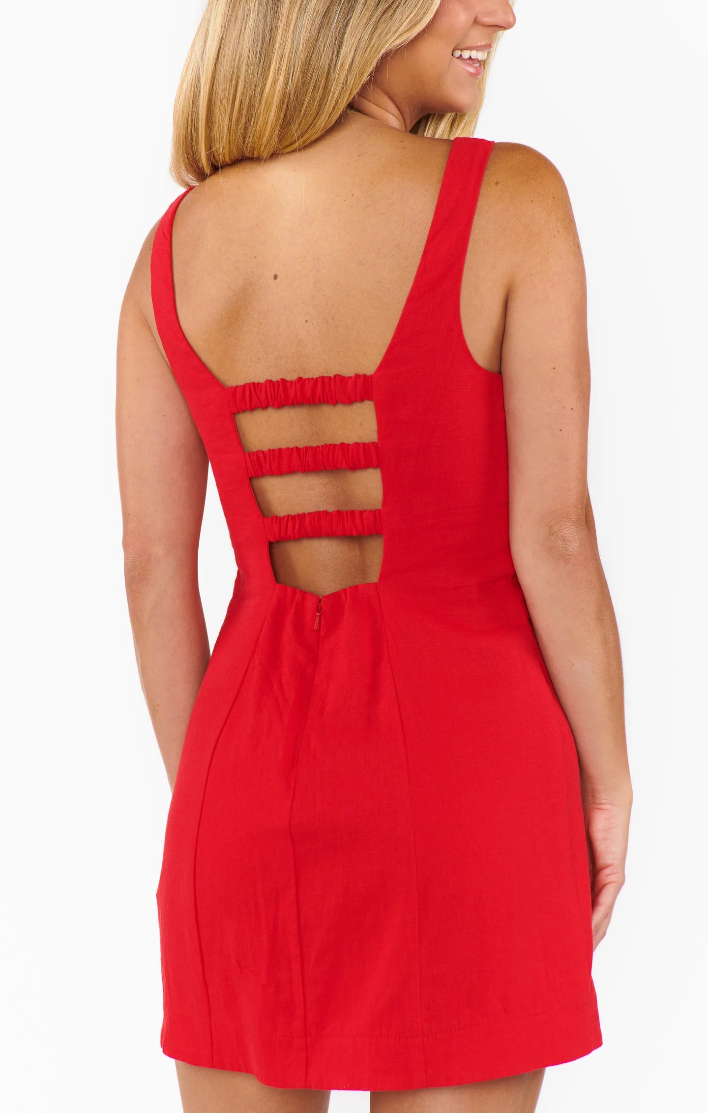 Show Me Your Mumu - Steph Mini Dress - Red Linen