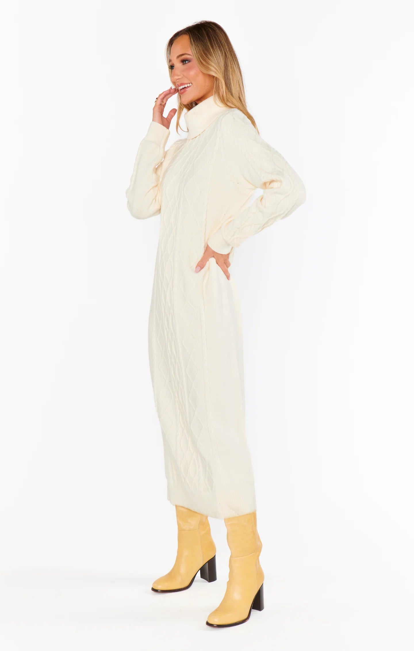 Show Me Your Mumu - Montreal Midi Dress - Cream Cable Knit