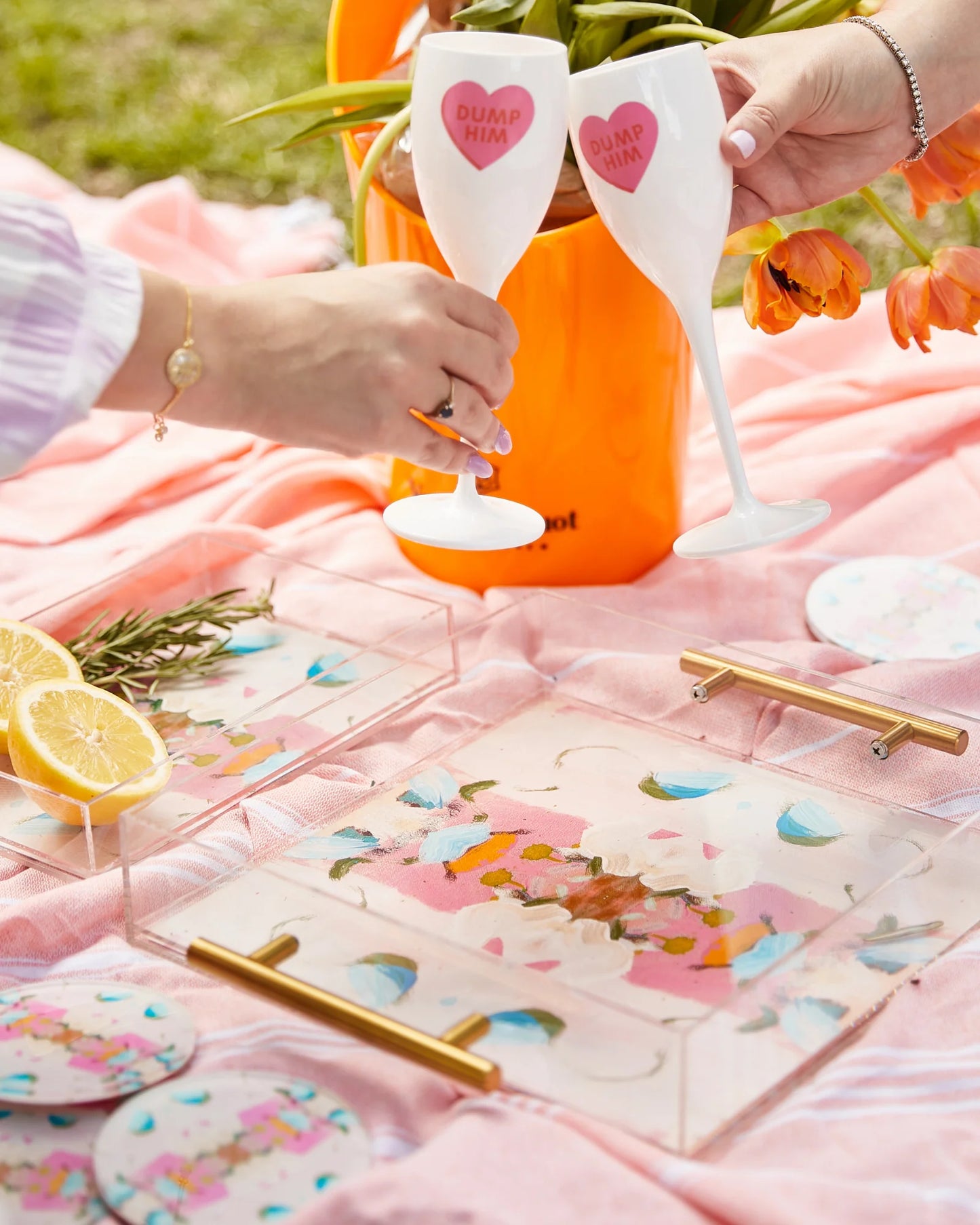 Tart By Taylor - MONETS GARDEN PINK | LAURA PARK X TART LARGE TRAY