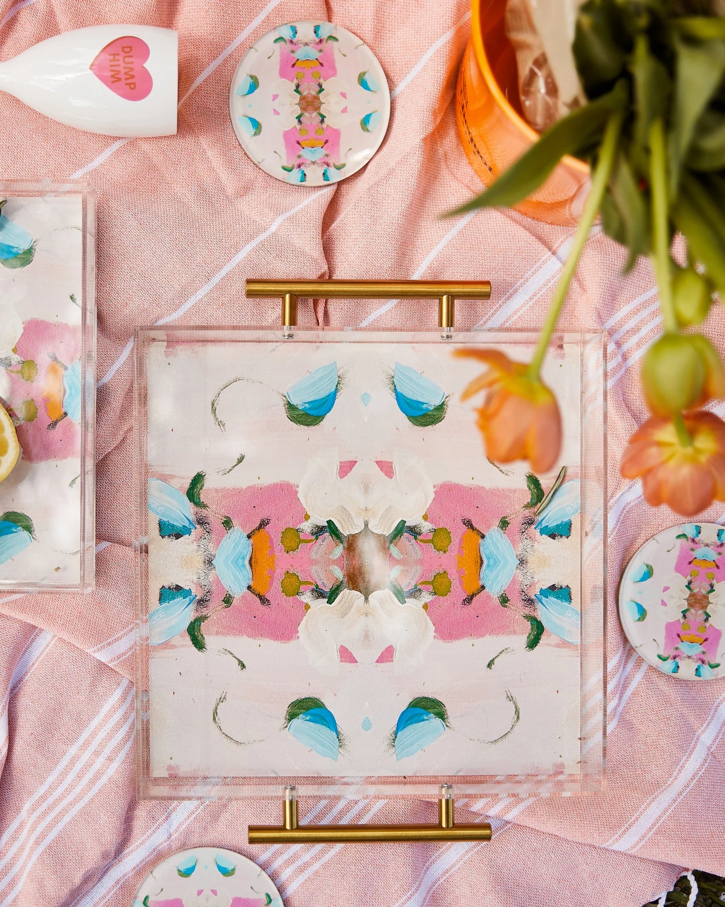 Tart By Taylor - MONETS GARDEN PINK | LAURA PARK X TART LARGE TRAY