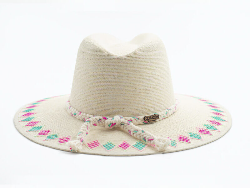 Corazón Playero - Women's Rhombus Hat - Pink & Teal