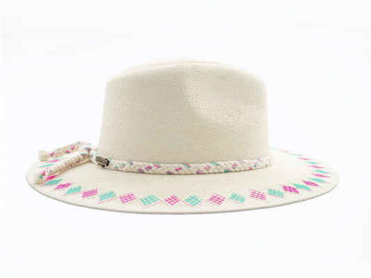 Corazón Playero - Women's Rhombus Hat - Pink & Teal