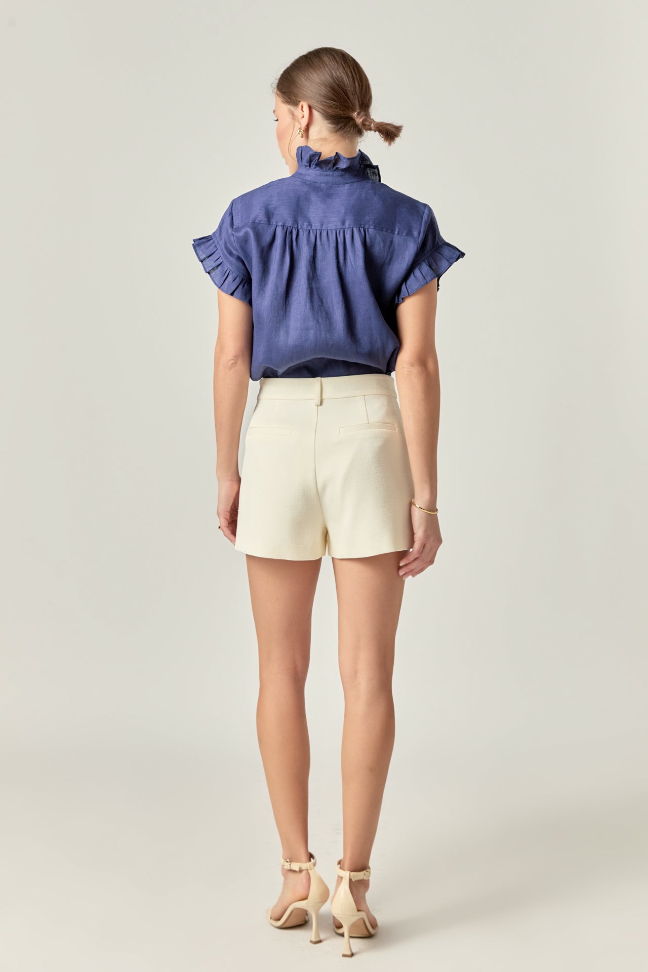 English Factory - Emmeline Tuck Detailed Shorts - Cream