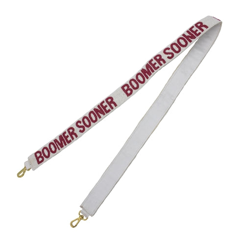 Collegiate Beaded Strap - University of Oklahoma / White