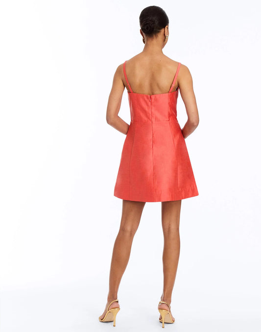 Scallopini Shell Mini Dress - Sunkissed Coral