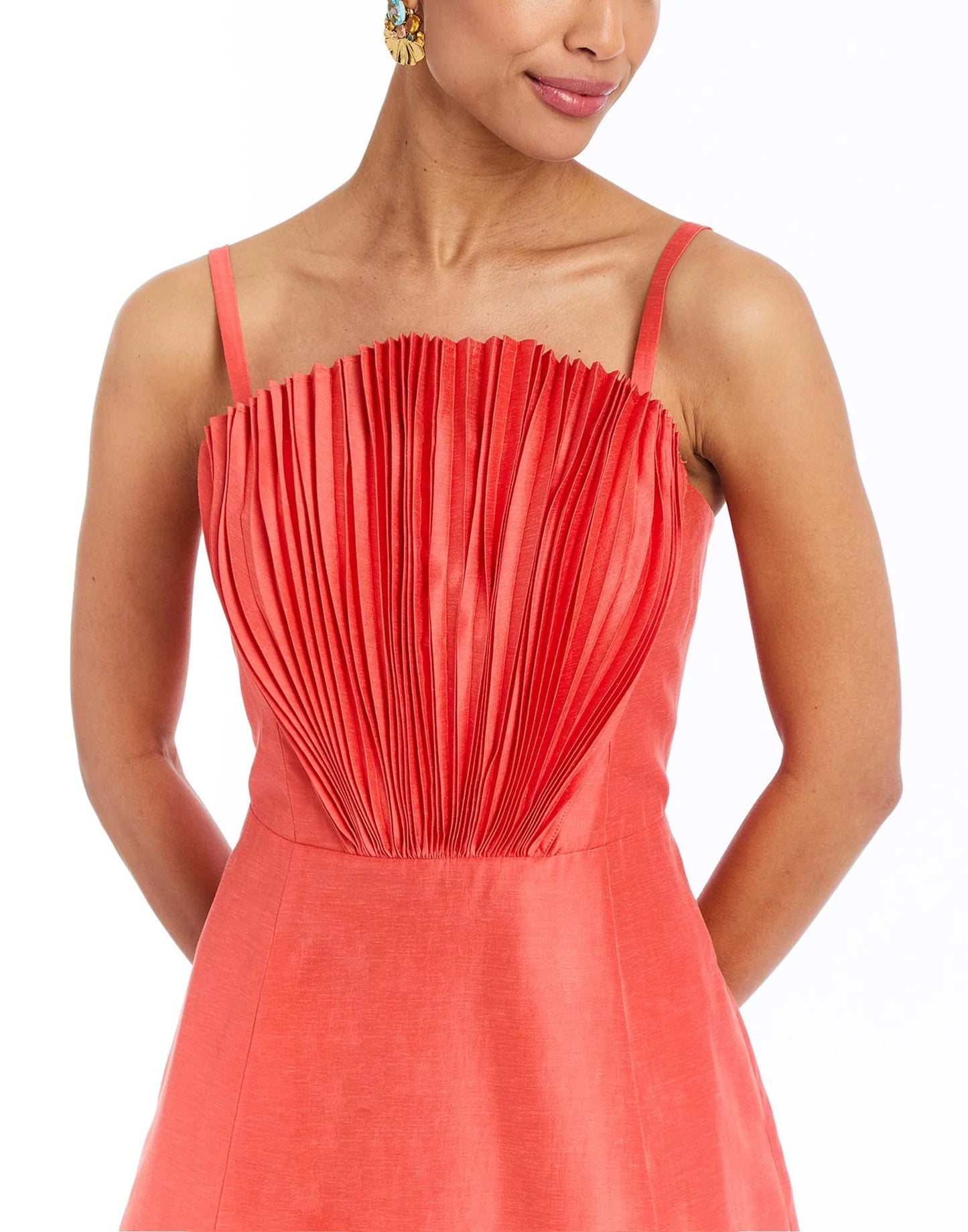 Scallopini Shell Mini Dress - Sunkissed Coral