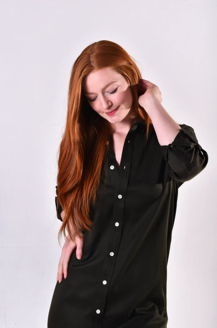 Hunter Green Tencel Girlfriend Midi Dress