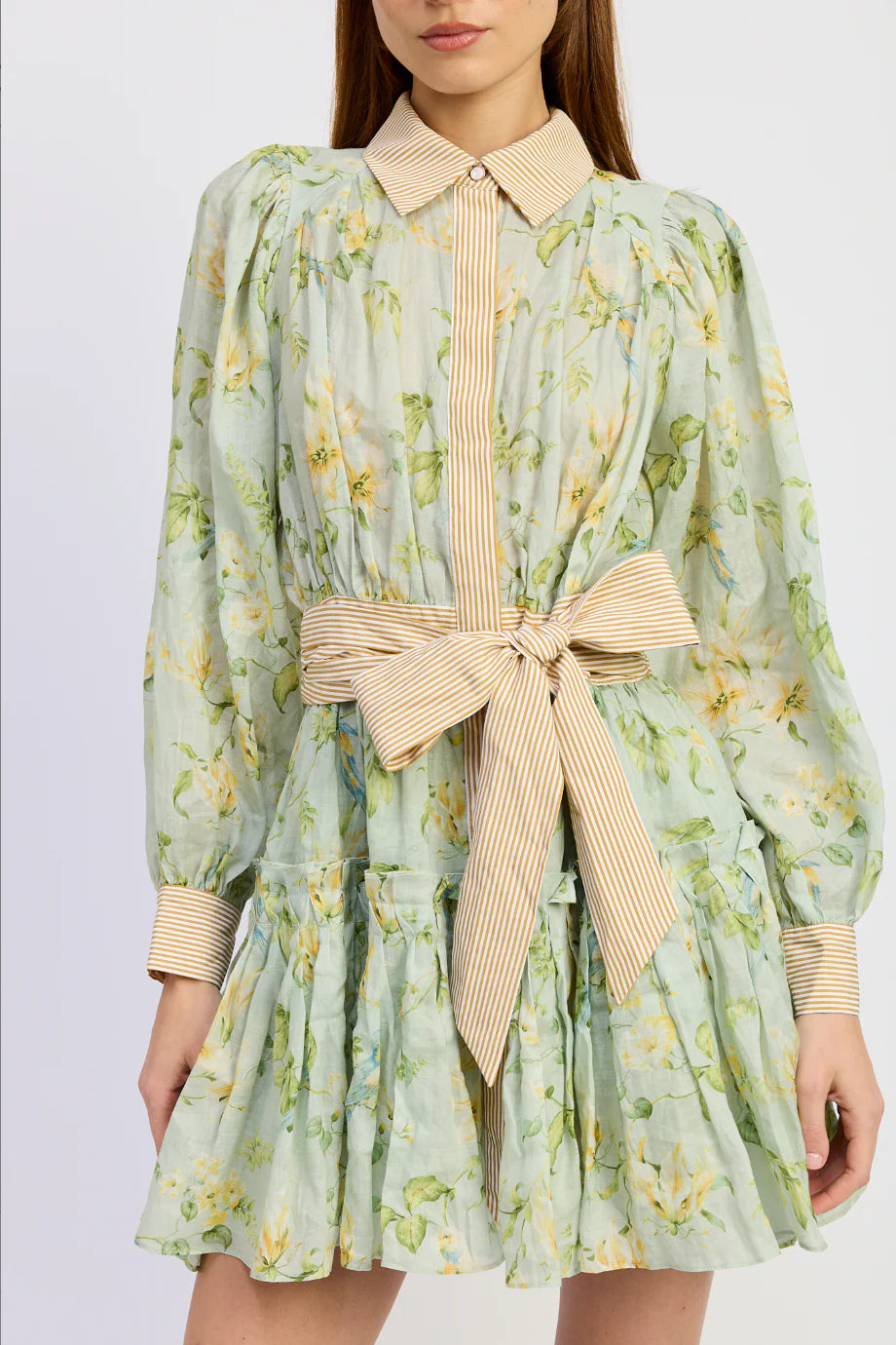 Rylee Mini Dress - Sage Olive Yellow