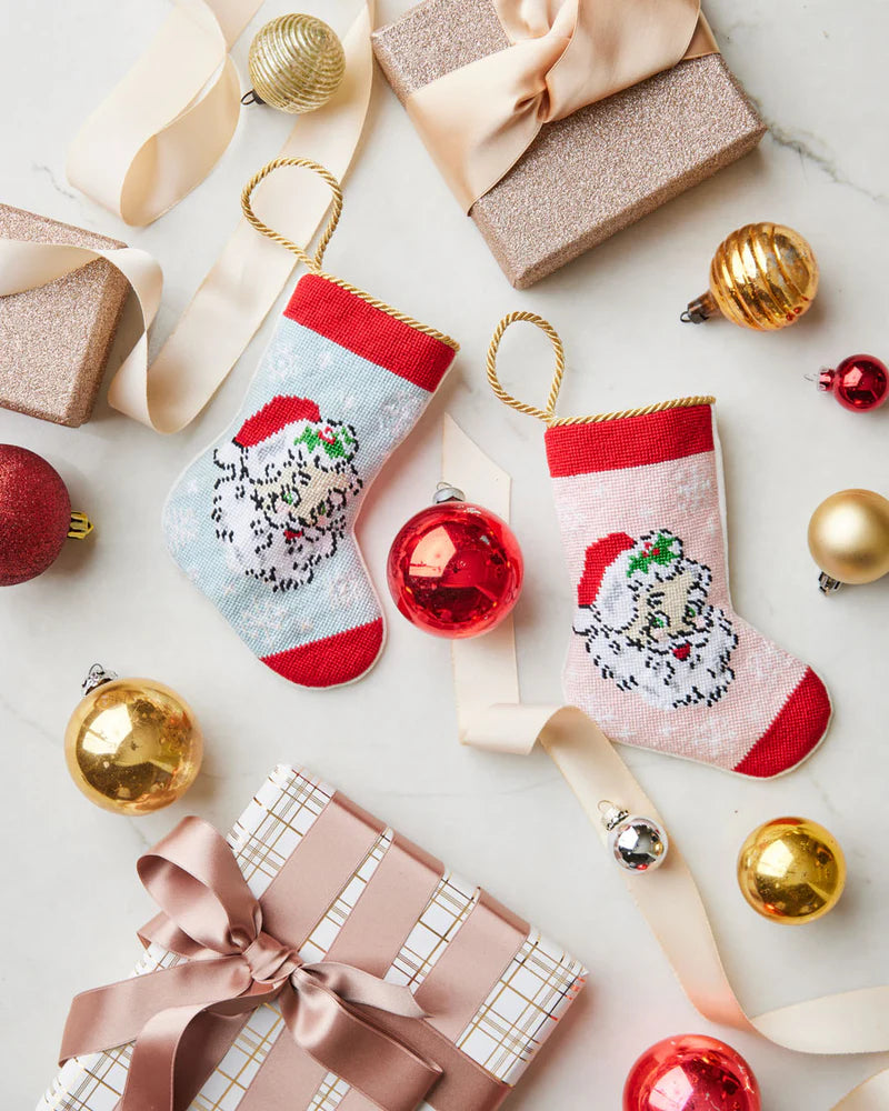 Bauble Stockings - Vintage Santa Pink Bauble Stocking