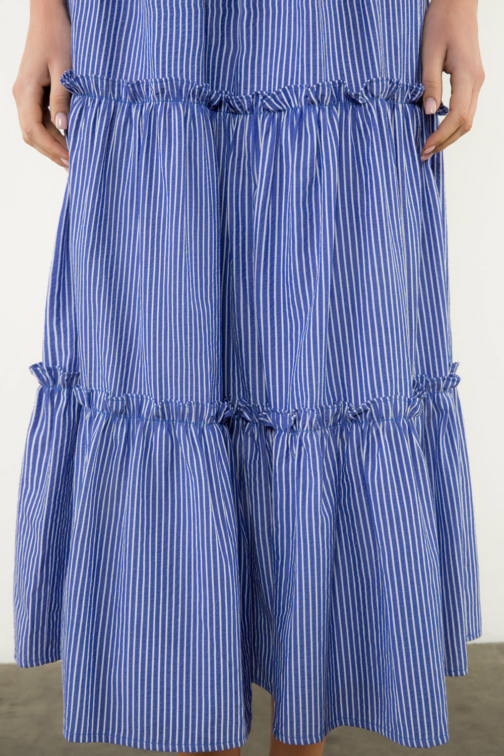 Long Striped Skirt - Blue