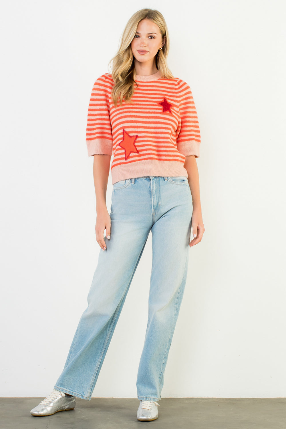 Star Knit Top - Orange