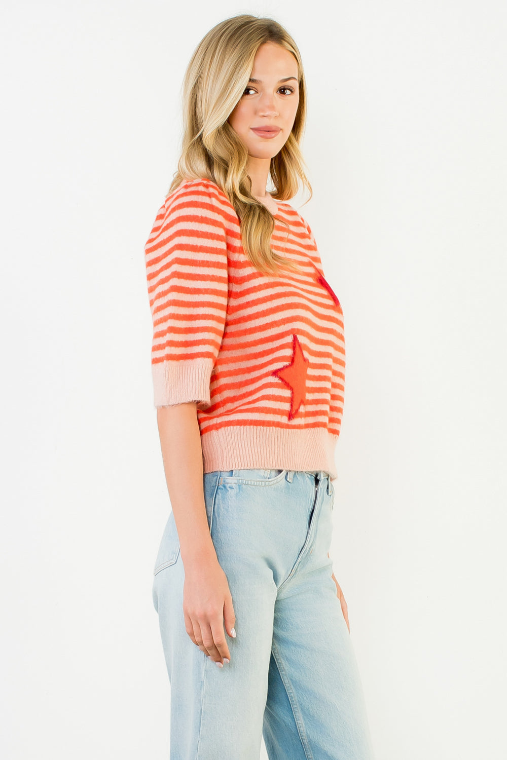 Star Knit Top - Orange