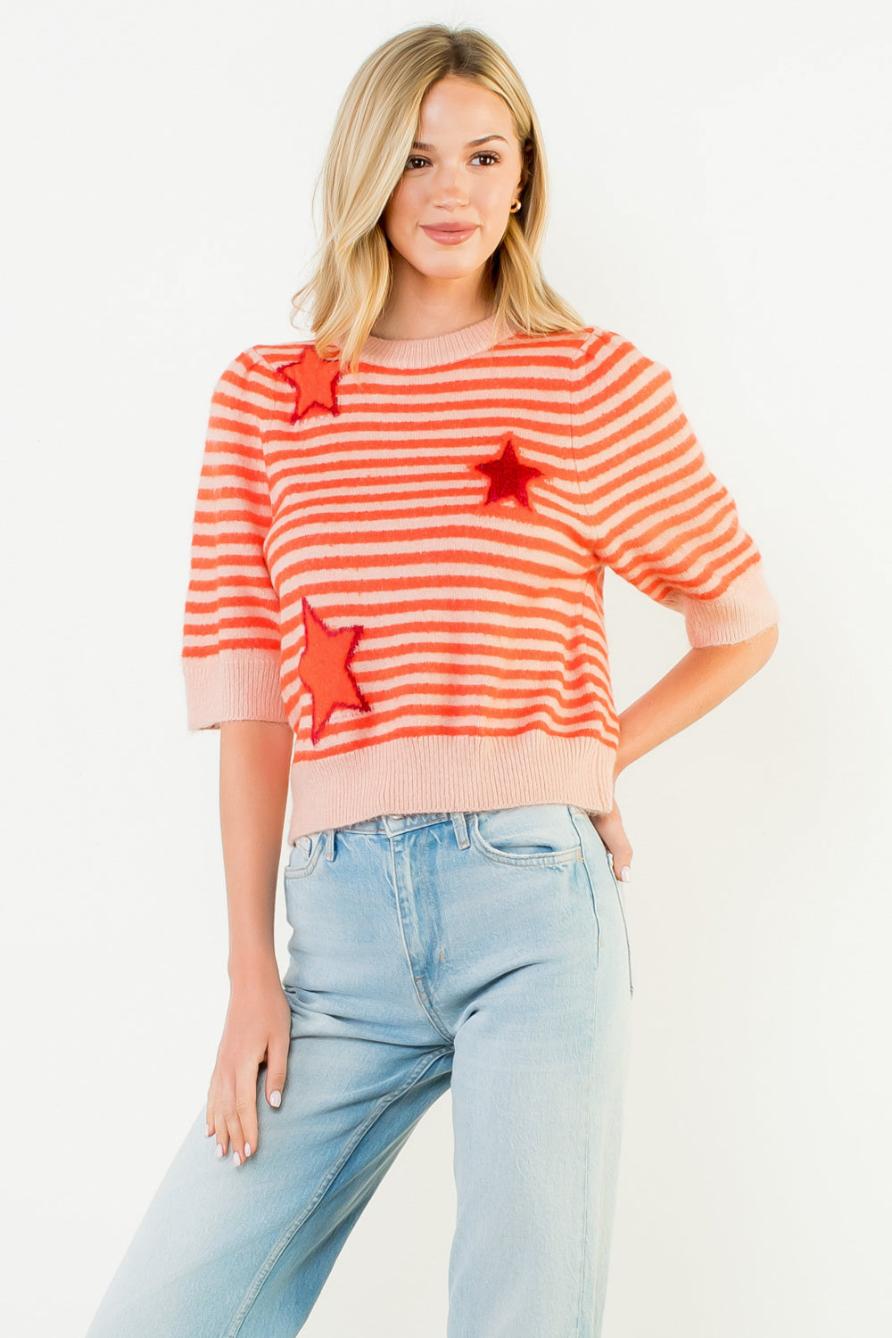 Star Knit Top - Orange