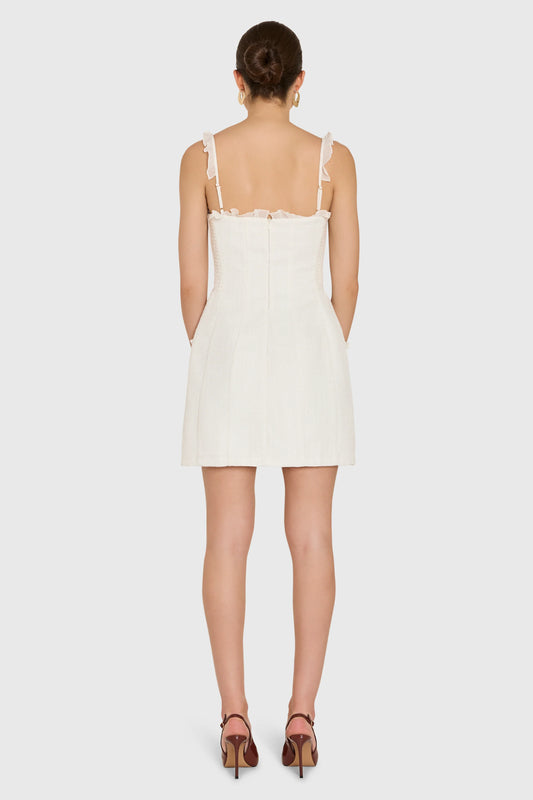 Andreina Dress in Camellia Tweed - Ivory