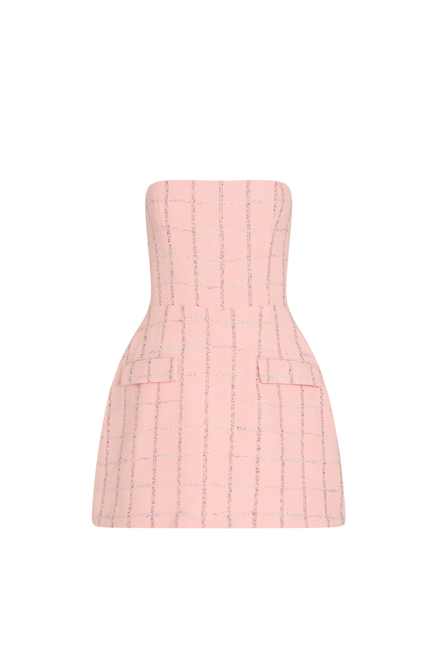 Strapless Bethany Romper in Charlotte Tweed - Mochi