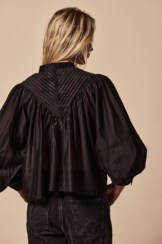 The Shiv Ruffled Shirt in Black