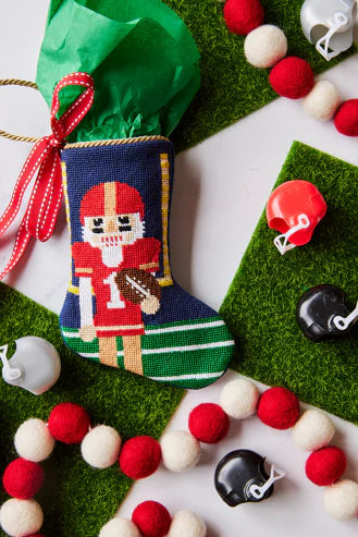 Bauble Stockings - Tight End Tidings, Football Nutcracker