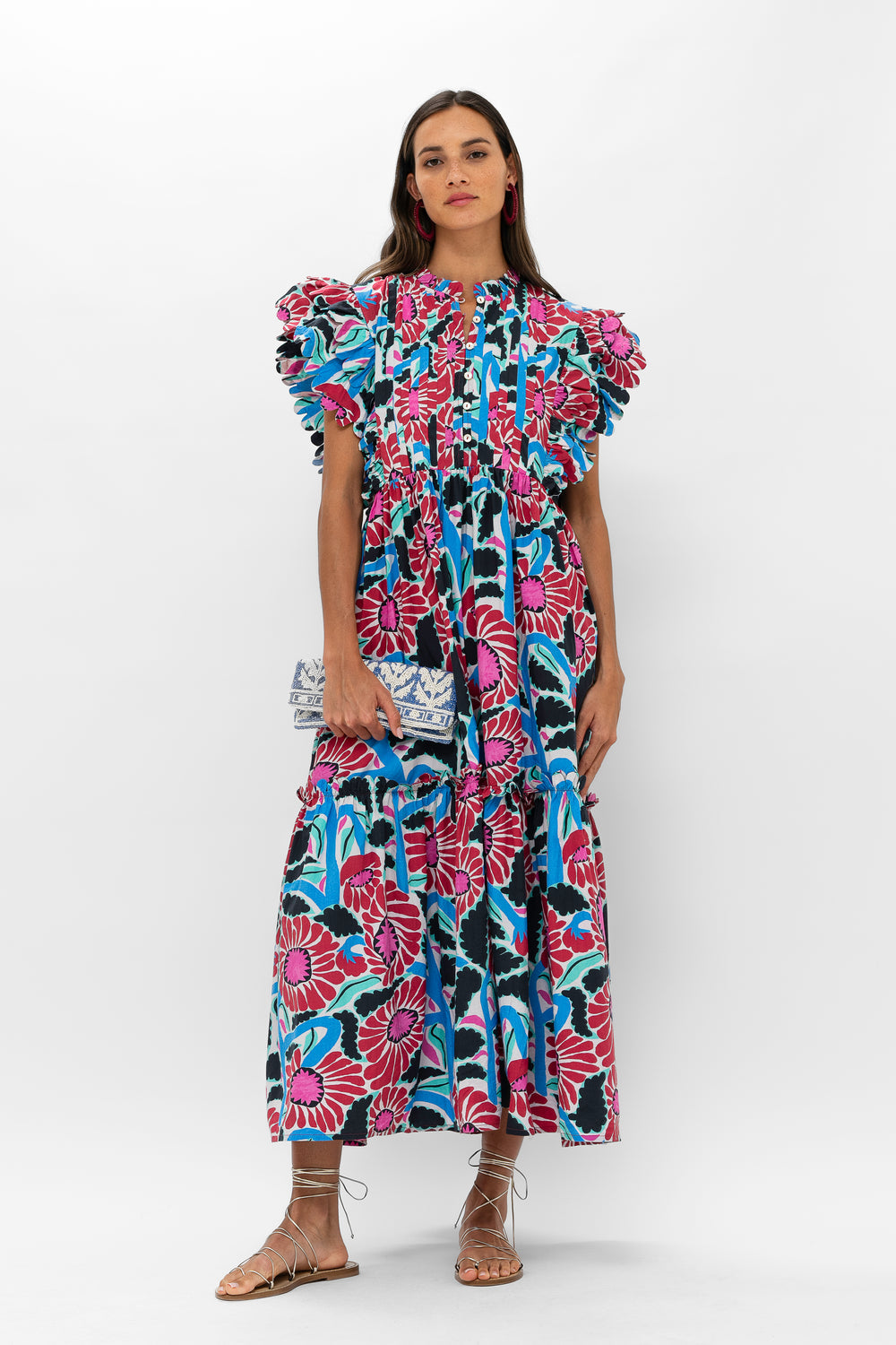 Scallop Pintuck Maxi - Umbria Blue