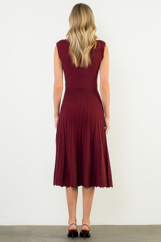 Sleeveless Knit Maxi Dress - Burgundy