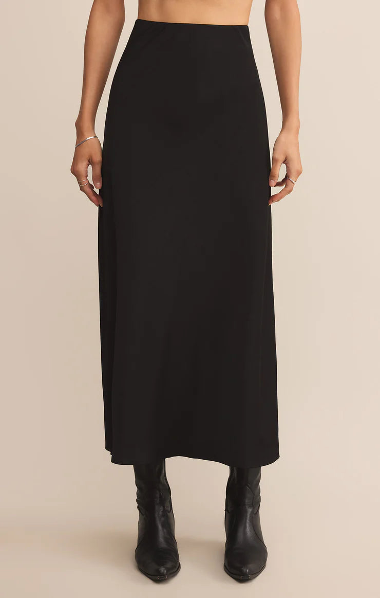Izabel Luxe Satin Skirt - Black