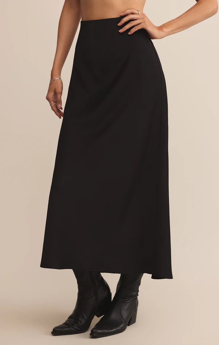 Izabel Luxe Satin Skirt - Black