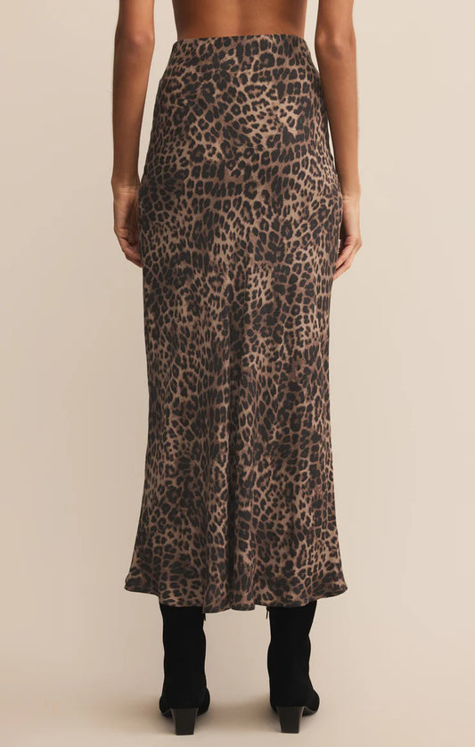 Izabel Leopard Skirt - Desert Tan