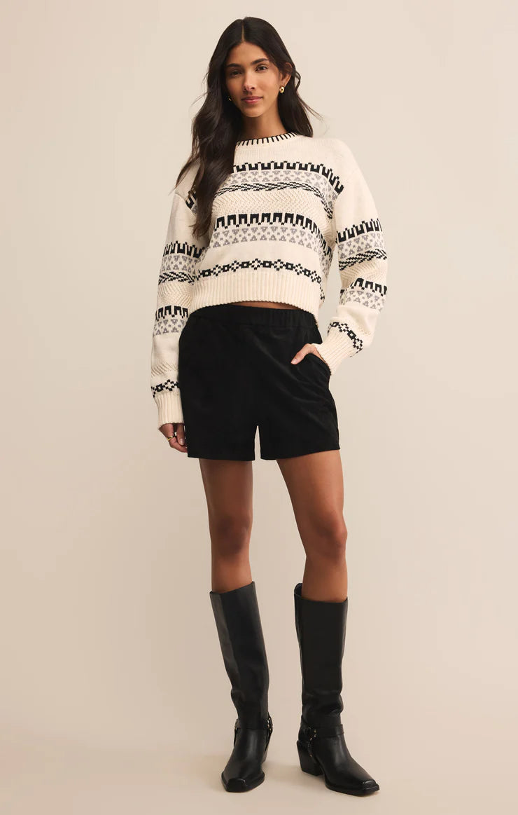Tia Faux Suede Short - Black