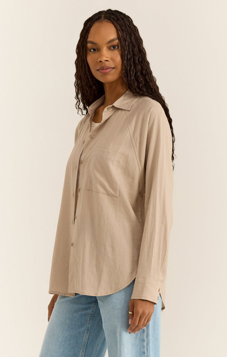 Z SUPPLY - Perfect Linen Top - Putty
