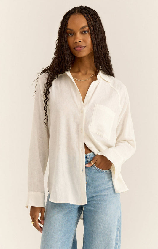 Z SUPPLY - Perfect Linen Top - White