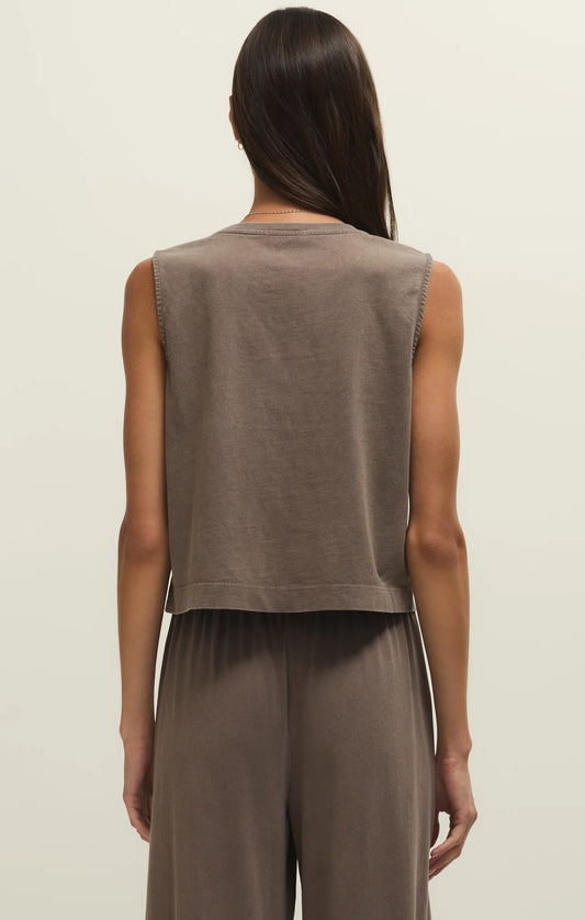 Sloane Cotton Jersey Tank - Perfectly Taupe