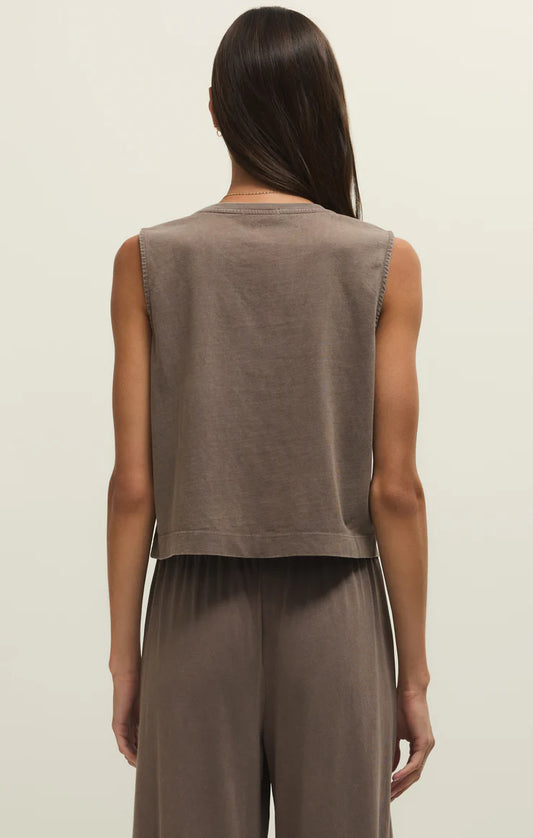 Sloane Cotton Jersey Tank - Perfectly Taupe