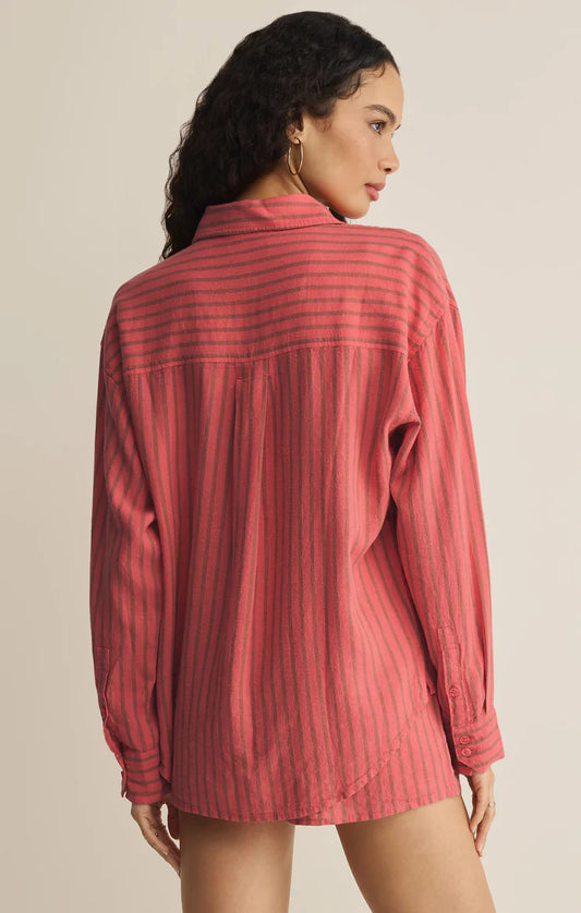 The Signature Striped Linen Top - Gelato