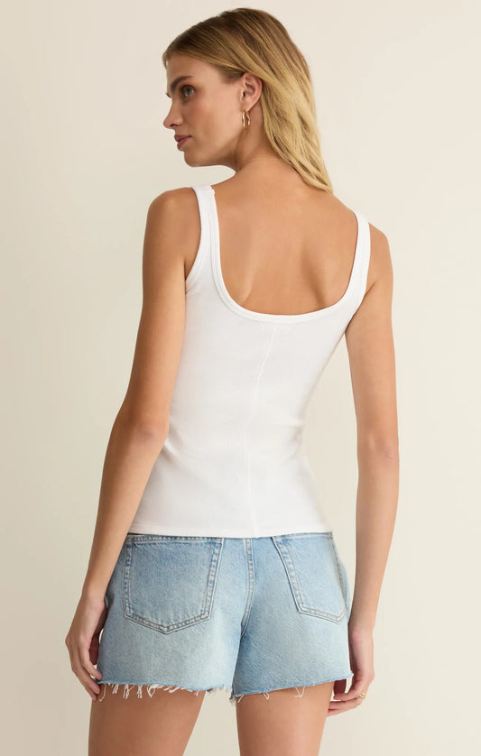 Renae Rib Tank Top - White
