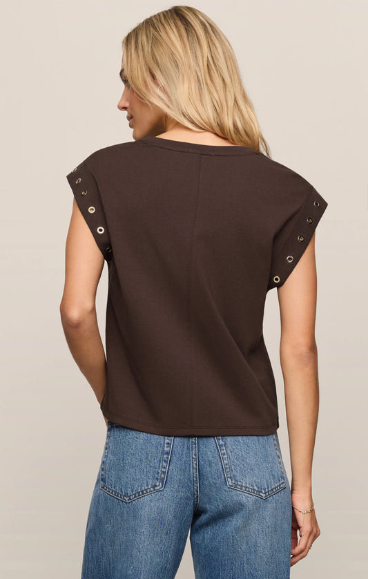 Camino Grommet Muscle Tee - Dark Chocolate