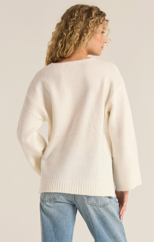 Modern V-Neck Sweater - Sea Salt
